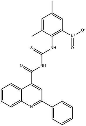 N-{2-nitro-4,6-dimethylphenyl}-N'-[(2-phenyl-4-quinolinyl)carbonyl]thiourea,438212-69-2,结构式