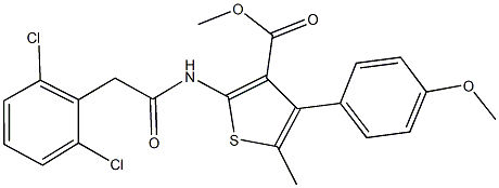 methyl 2-{[(2,6-dichlorophenyl)acetyl]amino}-4-(4-methoxyphenyl)-5-methyl-3-thiophenecarboxylate Struktur