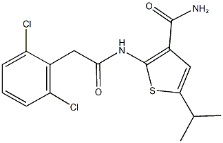 2-{[(2,6-dichlorophenyl)acetyl]amino}-5-isopropyl-3-thiophenecarboxamide Struktur