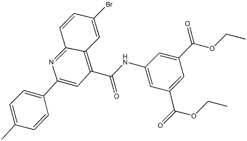 diethyl 5-({[6-bromo-2-(4-methylphenyl)-4-quinolinyl]carbonyl}amino)isophthalate 结构式