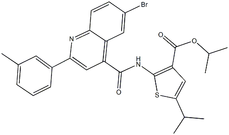 isopropyl 2-({[6-bromo-2-(3-methylphenyl)-4-quinolinyl]carbonyl}amino)-5-isopropyl-3-thiophenecarboxylate 结构式