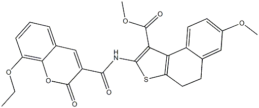 methyl 2-{[(8-ethoxy-2-oxo-2H-chromen-3-yl)carbonyl]amino}-7-methoxy-4,5-dihydronaphtho[2,1-b]thiophene-1-carboxylate Structure
