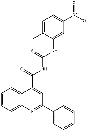 N-{5-nitro-2-methylphenyl}-N'-[(2-phenyl-4-quinolinyl)carbonyl]thiourea,438213-98-0,结构式