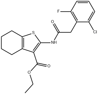 ethyl 2-{[(2-chloro-6-fluorophenyl)acetyl]amino}-4,5,6,7-tetrahydro-1-benzothiophene-3-carboxylate Structure