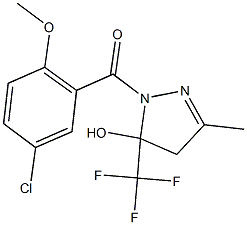 1-(5-chloro-2-methoxybenzoyl)-3-methyl-5-(trifluoromethyl)-4,5-dihydro-1H-pyrazol-5-ol Structure