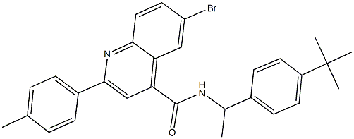 438215-09-9 6-bromo-N-[1-(4-tert-butylphenyl)ethyl]-2-(4-methylphenyl)-4-quinolinecarboxamide