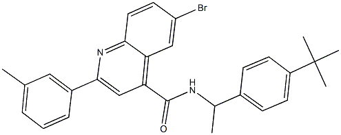 6-bromo-N-[1-(4-tert-butylphenyl)ethyl]-2-(3-methylphenyl)-4-quinolinecarboxamide Structure