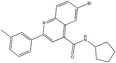 6-bromo-N-cyclopentyl-2-(3-methylphenyl)-4-quinolinecarboxamide,438215-68-0,结构式