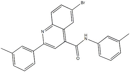 6-bromo-N,2-bis(3-methylphenyl)-4-quinolinecarboxamide,438215-72-6,结构式