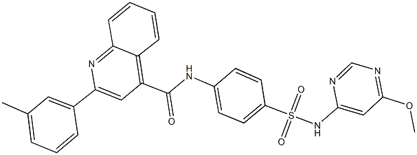 N-(4-{[(6-methoxy-4-pyrimidinyl)amino]sulfonyl}phenyl)-2-(3-methylphenyl)-4-quinolinecarboxamide Structure