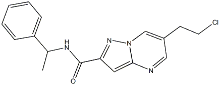 6-(2-chloroethyl)-N-(1-phenylethyl)pyrazolo[1,5-a]pyrimidine-2-carboxamide Structure