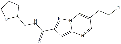 6-(2-chloroethyl)-N-(tetrahydro-2-furanylmethyl)pyrazolo[1,5-a]pyrimidine-2-carboxamide 结构式