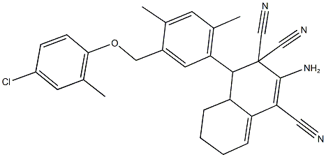 2-amino-4-{5-[(4-chloro-2-methylphenoxy)methyl]-2,4-dimethylphenyl}-4a,5,6,7-tetrahydro-1,3,3(4H)-naphthalenetricarbonitrile|