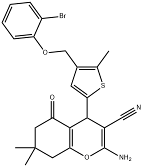 2-amino-4-{4-[(2-bromophenoxy)methyl]-5-methyl-2-thienyl}-7,7-dimethyl-5-oxo-5,6,7,8-tetrahydro-4H-chromene-3-carbonitrile|