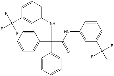 2,2-diphenyl-2-[3-(trifluoromethyl)anilino]-N-[3-(trifluoromethyl)phenyl]acetamide 结构式