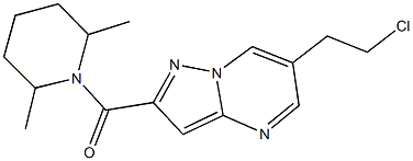 6-(2-chloroethyl)-2-[(2,6-dimethyl-1-piperidinyl)carbonyl]pyrazolo[1,5-a]pyrimidine Structure