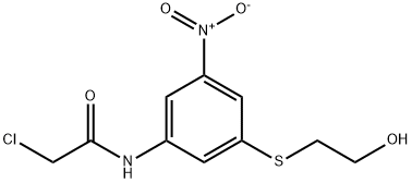 2-chloro-N-{3-[(2-hydroxyethyl)sulfanyl]-5-nitrophenyl}acetamide 结构式
