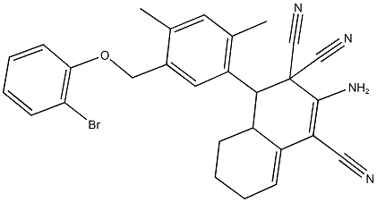 2-amino-4-{5-[(2-bromophenoxy)methyl]-2,4-dimethylphenyl}-4a,5,6,7-tetrahydro-1,3,3(4H)-naphthalenetricarbonitrile|