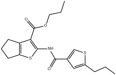 propyl 2-{[(5-propyl-3-thienyl)carbonyl]amino}-5,6-dihydro-4H-cyclopenta[b]thiophene-3-carboxylate|