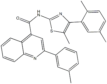 N-[4-(2,5-dimethylphenyl)-5-methyl-1,3-thiazol-2-yl]-2-(3-methylphenyl)-4-quinolinecarboxamide Structure