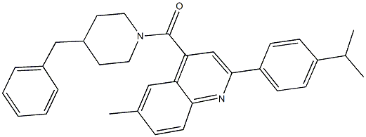 4-[(4-benzyl-1-piperidinyl)carbonyl]-2-(4-isopropylphenyl)-6-methylquinoline Struktur