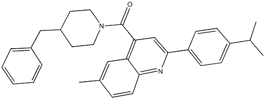 4-[(4-benzyl-1-piperidinyl)carbonyl]-2-(4-isopropylphenyl)-6-methylquinoline 结构式