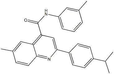 2-(4-isopropylphenyl)-6-methyl-N-(3-methylphenyl)-4-quinolinecarboxamide,438220-04-3,结构式