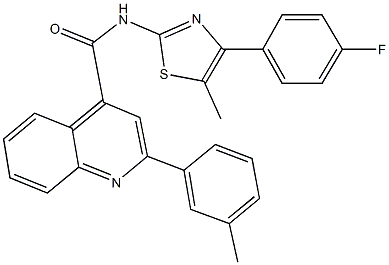 N-[4-(4-fluorophenyl)-5-methyl-1,3-thiazol-2-yl]-2-(3-methylphenyl)-4-quinolinecarboxamide Structure