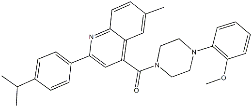 2-(4-isopropylphenyl)-4-{[4-(2-methoxyphenyl)-1-piperazinyl]carbonyl}-6-methylquinoline Structure