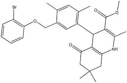 methyl 4-{5-[(2-bromophenoxy)methyl]-2,4-dimethylphenyl}-2,7,7-trimethyl-5-oxo-1,4,5,6,7,8-hexahydro-3-quinolinecarboxylate,438222-09-4,结构式