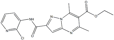 ethyl 2-{[(2-chloro-3-pyridinyl)amino]carbonyl}-5,7-dimethylpyrazolo[1,5-a]pyrimidine-6-carboxylate Structure