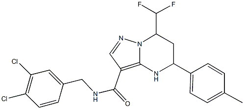 N-(3,4-dichlorobenzyl)-7-(difluoromethyl)-5-(4-methylphenyl)-4,5,6,7-tetrahydropyrazolo[1,5-a]pyrimidine-3-carboxamide Structure