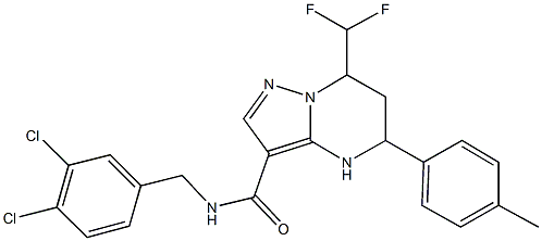 438222-97-0 N-(3,4-dichlorobenzyl)-7-(difluoromethyl)-5-(4-methylphenyl)-4,5,6,7-tetrahydropyrazolo[1,5-a]pyrimidine-3-carboxamide