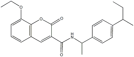 N-[1-(4-sec-butylphenyl)ethyl]-8-ethoxy-2-oxo-2H-chromene-3-carboxamide 化学構造式