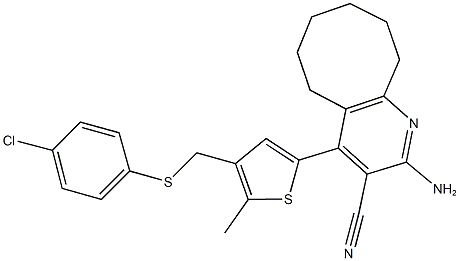 438223-14-4 2-amino-4-(4-{[(4-chlorophenyl)sulfanyl]methyl}-5-methyl-2-thienyl)-5,6,7,8,9,10-hexahydrocycloocta[b]pyridine-3-carbonitrile