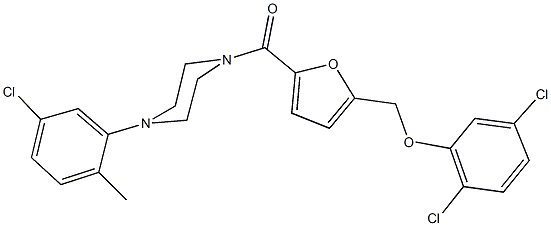 1-(5-chloro-2-methylphenyl)-4-{5-[(2,5-dichlorophenoxy)methyl]-2-furoyl}piperazine,438223-24-6,结构式