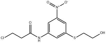 3-chloro-N-{3-[(2-hydroxyethyl)sulfanyl]-5-nitrophenyl}propanamide 结构式
