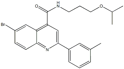 6-bromo-N-(3-isopropoxypropyl)-2-(3-methylphenyl)-4-quinolinecarboxamide,438223-34-8,结构式