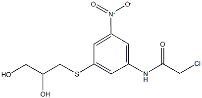 2-chloro-N-{3-[(2,3-dihydroxypropyl)sulfanyl]-5-nitrophenyl}acetamide,438223-35-9,结构式