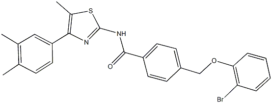 4-[(2-bromophenoxy)methyl]-N-[4-(3,4-dimethylphenyl)-5-methyl-1,3-thiazol-2-yl]benzamide Struktur