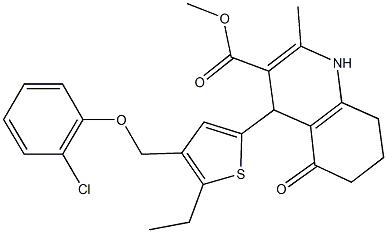 438224-34-1 methyl 4-{4-[(2-chlorophenoxy)methyl]-5-ethyl-2-thienyl}-2-methyl-5-oxo-1,4,5,6,7,8-hexahydro-3-quinolinecarboxylate