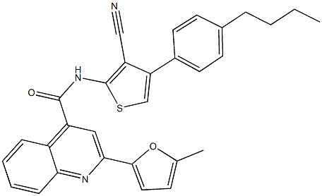 N-[4-(4-butylphenyl)-3-cyano-2-thienyl]-2-(5-methyl-2-furyl)-4-quinolinecarboxamide Structure