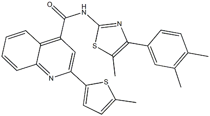 N-[4-(3,4-dimethylphenyl)-5-methyl-1,3-thiazol-2-yl]-2-(5-methyl-2-thienyl)-4-quinolinecarboxamide Structure