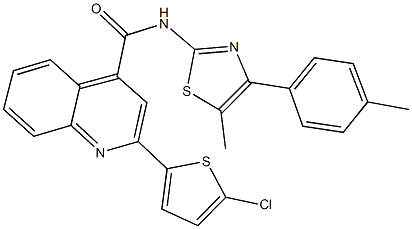 2-(5-chloro-2-thienyl)-N-[5-methyl-4-(4-methylphenyl)-1,3-thiazol-2-yl]-4-quinolinecarboxamide 化学構造式