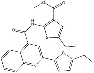 methyl 5-ethyl-2-({[2-(5-ethyl-2-thienyl)-4-quinolinyl]carbonyl}amino)-3-thiophenecarboxylate Struktur