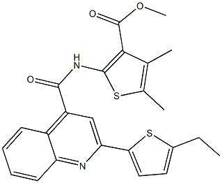 methyl 2-({[2-(5-ethyl-2-thienyl)-4-quinolinyl]carbonyl}amino)-4,5-dimethyl-3-thiophenecarboxylate Structure