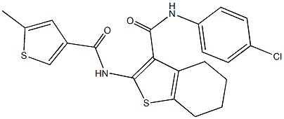 N-(4-chlorophenyl)-2-{[(5-methyl-3-thienyl)carbonyl]amino}-4,5,6,7-tetrahydro-1-benzothiophene-3-carboxamide Structure