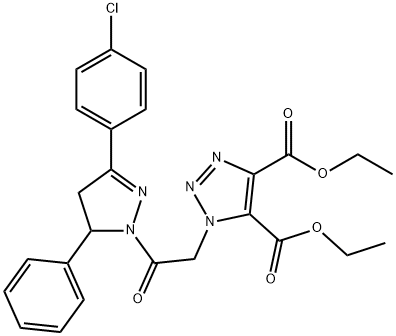 diethyl 1-{2-[3-(4-chlorophenyl)-5-phenyl-4,5-dihydro-1H-pyrazol-1-yl]-2-oxoethyl}-1H-1,2,3-triazole-4,5-dicarboxylate 化学構造式