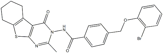 4-[(2-bromophenoxy)methyl]-N-(2-methyl-4-oxo-5,6,7,8-tetrahydro[1]benzothieno[2,3-d]pyrimidin-3(4H)-yl)benzamide Structure