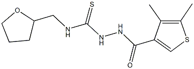 2-[(4,5-dimethyl-3-thienyl)carbonyl]-N-(tetrahydro-2-furanylmethyl)hydrazinecarbothioamide Structure